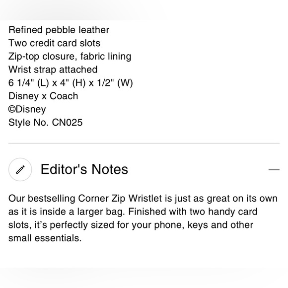 Coach X Disney Wristlet - Picture 5 of 5